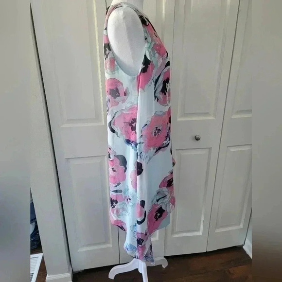 Tahari Floral Sleeveless Chiffon Dress Wedding Formal Size 8 NWT $128 Retail - Picture 3 of 8